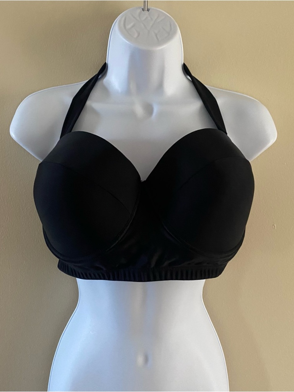 Unbranded Size XXXXL Black Underwire Bikini Top Likely Cup Size DD or DDD (E/F)
